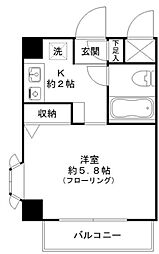 エトワール桜新町 2階1Kの間取り