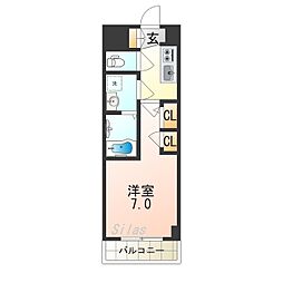 S-RESIDENCE高井田Central 1Kの間取図画像