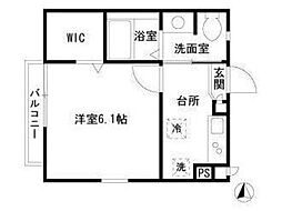 ハイツドルチェ 1Kの間取図画像