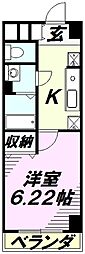 ラ・ヴィ・アン・オランジュ 1Kの間取図画像