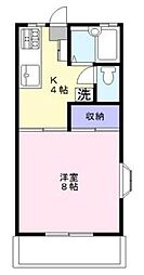 みよだグリーンハイツ 1Kの間取図画像