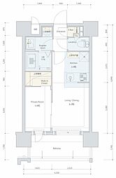 ネストピア東比恵駅前2 1LDKの間取図画像