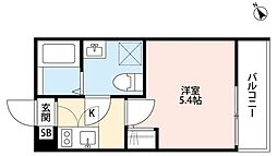 サヴォイ北千住 1Kの間取図画像