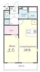 グラン・コンフォール 3階1LDKの間取り