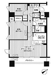 ループエム 4階2LDKの間取り