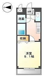 ジュニパー弘西 2階1Kの間取り