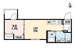 robot home 新小岩 1LDKの間取図画像
