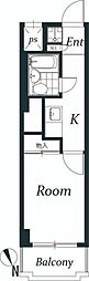ベル島田 1Kの間取図画像