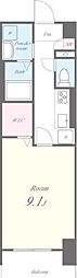 ライツ福助 3階1Kの間取り