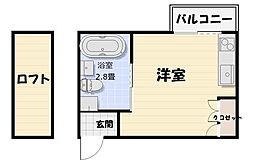 カラクムアチェリア ワンルームの間取図画像