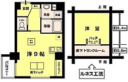 ルネス・グランドソレイユ 4階ワンルームの間取り