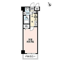 プレール・ドゥーク田園調布南 1Kの間取図画像