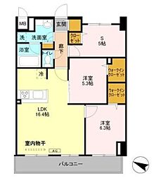 GRANCOURTYONO 2LDKの間取図画像
