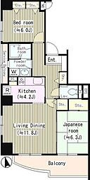 秋山商事ビル 2LDKの間取図画像