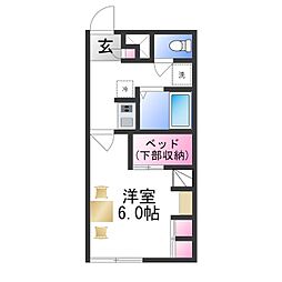 レオパレスソレーユ 1Kの間取図画像