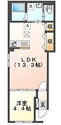 アスカ 1階1LDKの間取り
