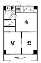 AMENITY栄 2DKの間取図画像