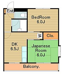 多摩ペガサスビル 2DKの間取図画像