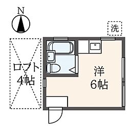 ベルポアン戸越 1階ワンルームの間取り