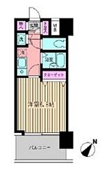 ビイルーム新宿 4階1Kの間取り