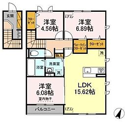ラ フィエスタ 2階3LDKの間取り