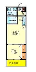 FメゾンFINO 1LDKの間取図画像