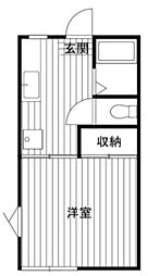 コーポデミタス 1Kの間取図画像