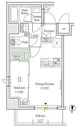 ワンルーフレジデンス亀戸 3階1DKの間取り