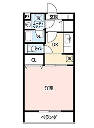 Primavera71 1階1Kの間取り