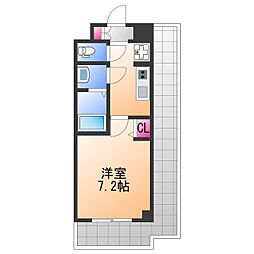 JR阪和線 久米田駅 徒歩2分の賃貸マンション 9階1Kの間取り