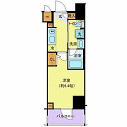 京成千葉線 千葉中央駅 徒歩5分の賃貸マンション 8階1Kの間取り