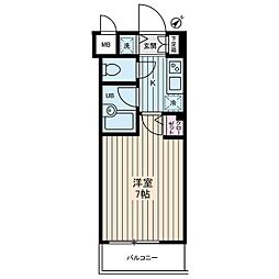 アムス門前仲町 富岡 2階1Kの間取り