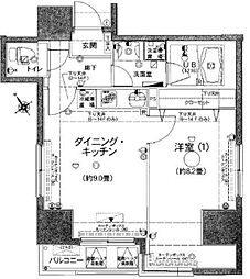 グランフォース上野入谷 1DKの間取図画像