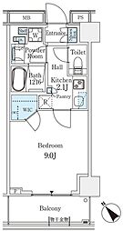 パークシティ武蔵小山　ザ　レジデンス 6階1Kの間取り