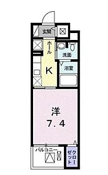 ヴェルニ上中里 3階1Kの間取り