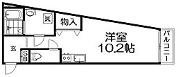 JOB-2号館 ワンルームの間取図画像