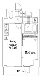 リヴシティ横濱関内弐番館 9階1LDKの間取り