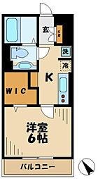 サニーコート 1階1Kの間取り