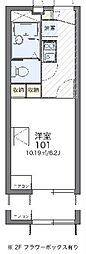 レオパレスタカイプシロン 1Kの間取図画像