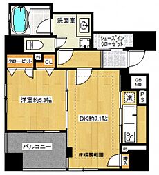 ライオンズ赤坂セントマークス 1DKの間取図画像