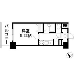 ドエルイン月島 1Kの間取図画像