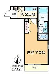 ビレッタ市川 1Kの間取図画像