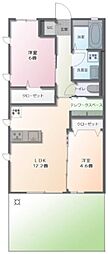 アリュール 2LDKの間取図画像