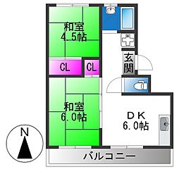 ハイツタカハシ 2DKの間取図画像