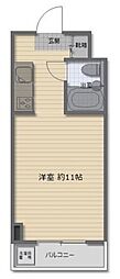 ダイアパレス鶴見第2 ワンルームの間取図画像