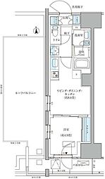 パークアクシス品川天王洲アイル 14階1LDKの間取り