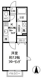 アクシス 1階1Kの間取り