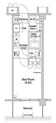 ヒューリックレジデンス新宿戸山 1Kの間取図画像