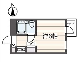 アパートメント下北沢 2階ワンルームの間取り