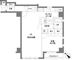 カスタリアお茶の水 1LDKの間取図画像